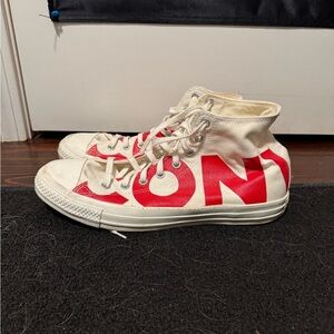 Converse High-Top Sneakers with Red and Cream Accents